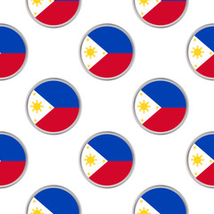 Seamless pattern from the circles with flag of Philippines