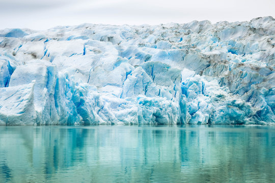 Ice closeup of the Grey glacier at Torres del Paine National park. Patagonia, Chile