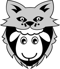 Un mouton se déguise en loup pour paraître plus fort et tromper l'adverser ou énemi
