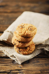 Traditional american cookies with chocolate