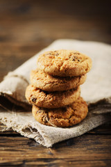 Traditional american cookies with chocolate