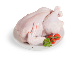 Fresh whole raw chicken + path