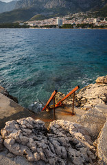 Stairs into deep blue Adriatic sea water.Step in crystal clear water and enjoy swimming.Popular...