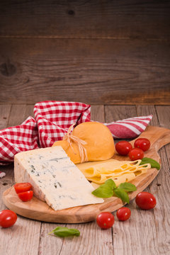 Various type of italian cheeses.