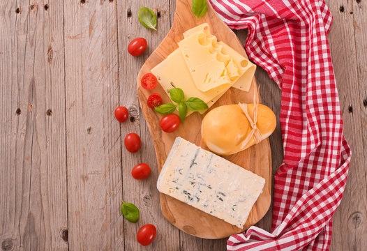 Various type of italian cheeses.