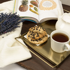 dessert tea book food coffee drink
