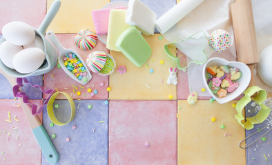 Bunte Zutaten zum Backen