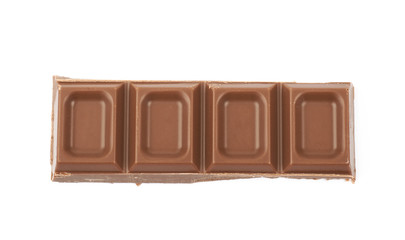 Line of milk chocolate isolated