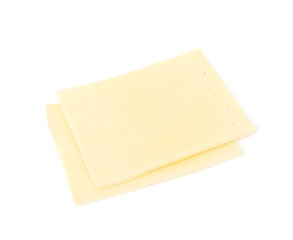 Slice of cheese isolated