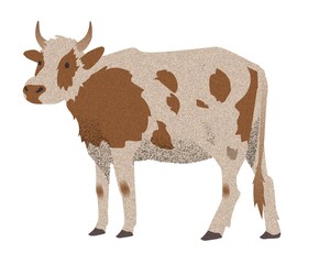 Vector cow illustration, isolated on white background.