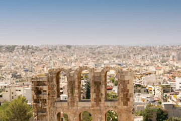 Fototapeta na wymiar Panorama of Athens, Greece, from the Acropolis 