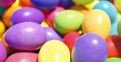 Large group of different Colorful Easter eggs