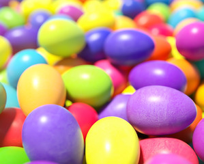 Large group of different Colorful Easter eggs