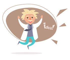 Scientist. Vector. Cartoon. Isolated