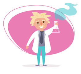Scientist. Vector. Cartoon. Isolated