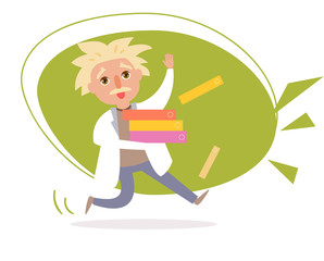 Scientist. Vector. Cartoon. Isolated