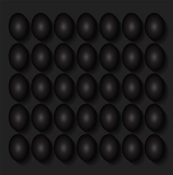 Easter eggs background black metallic color vector
