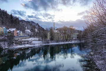 Fototapeta premium Heavy snow in the winter of Europe