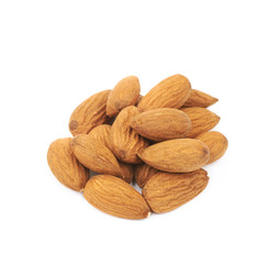 Pile of almond nuts isolated