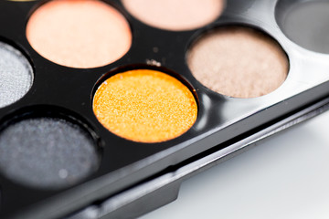 Backgrounds of Cosmetic makeup set on table.