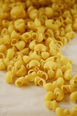 Homemade pasta made of hard wheat on the table