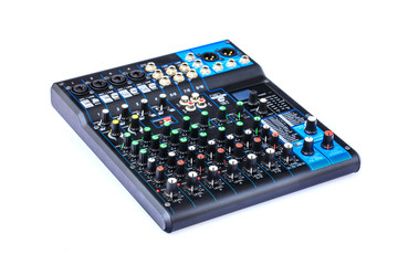 Mixing console isolate on white background.