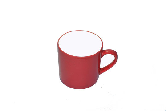 Red isolated tea cup