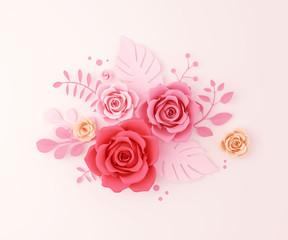 Paper flower craft abstract background.