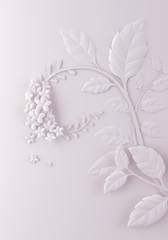 Paper flower craft abstract background.