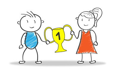 Strichmännchen / Vektor / Pokal