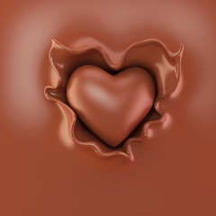 chocolate in the form of heart shape
