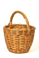 Obraz premium Old Wicker Basket On a White Background