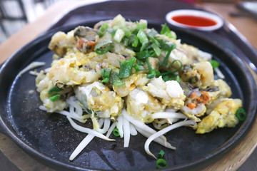 Oyster omelette or stir fried Oyster with egg and beansprout