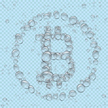 bitcoin crypto money from water bubbles