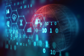 blue geometric  shape abstract technology background