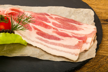 Raw bacon