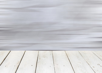 Wood table and abstract background for text or product space.