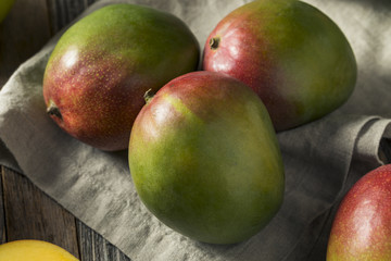 Raw Red Green Organic Mango Fruit
