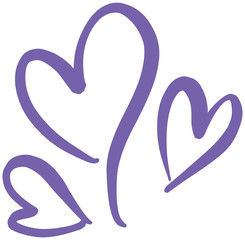 Hand Written Heart Love Shapes Vector Illustration