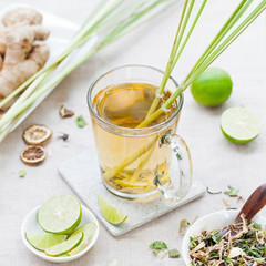Herbal green tea with lemongrass and ginger.