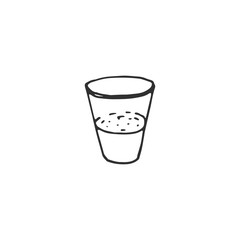 glass with water vector draw