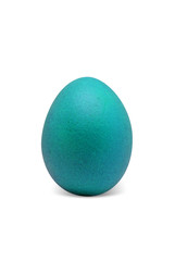 turquoise easter egg isolated on white background, for your holiday design