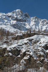 Obraz premium Italy, Cervinia, snow covered mountains