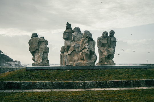 Outdoor sculptures in Baiona, Galicia Spain