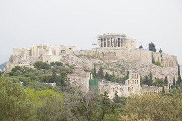 The ancient citadel of the Acropolis of Athens, Greece