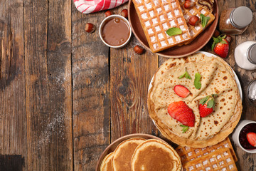 pancake, waffle and crepe