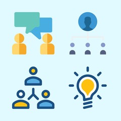 Icons set about Business with teamwork, networking, idea and conversation