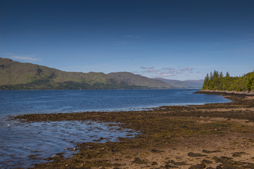 loch linnhe in scotland, summer time and travel