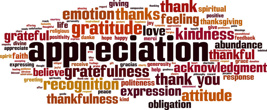 Appreciation word cloud