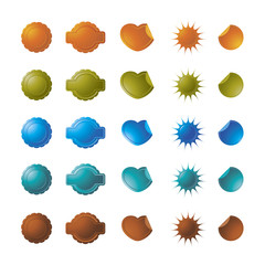 25 star tag label or sticker set vector icon